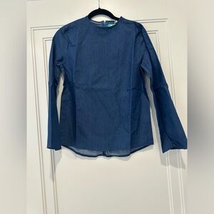 Three Bows Girls Demin Tunic Dark Demin